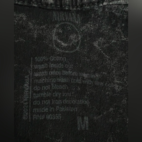 NIRVANA Distressed Cutout Black and Purple Graphic Muscle Tee Mineral Wash Sz M - Picture 4 of 5